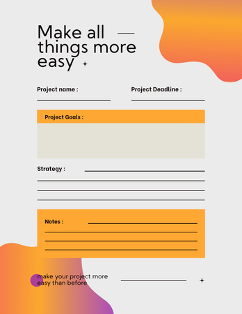 Project Management Plan Notepad 8.5x11in tervezősablon