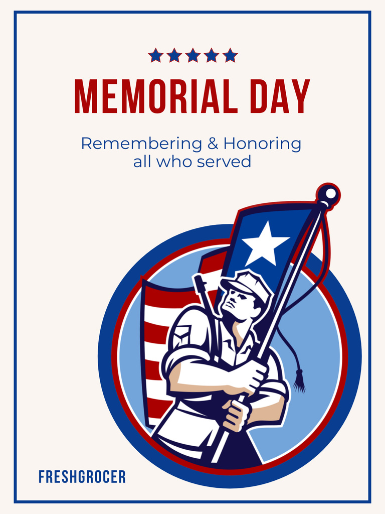 Platilla de diseño Memorial Day Observing Announcement Poster US