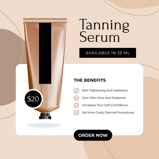 Tanning Cosmetic Serum Instagram ADデザインテンプレート