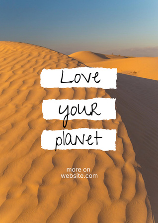 Eco Concept with Sun in Desert Poster A3 Design Template
