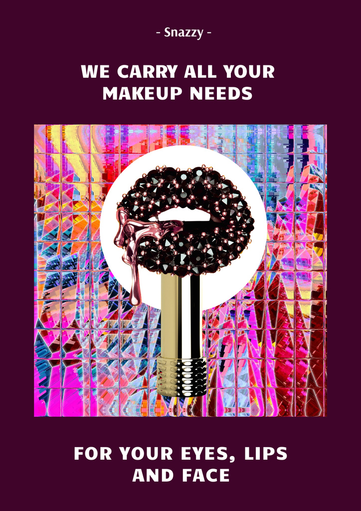 Beauty Ad on Psychedelic Pattern Poster Tasarım Şablonu