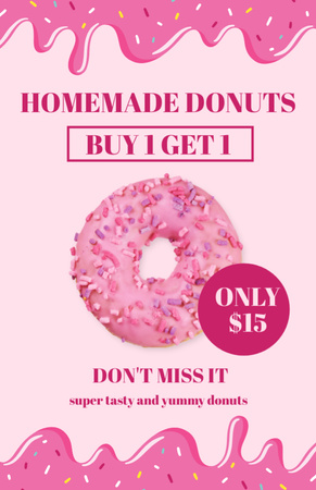 Designvorlage Rabatt auf hausgemachte Donuts für Recipe Card