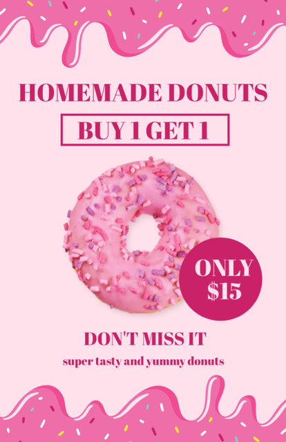Homemade Donuts Discount Recipe Card Tasarım Şablonu