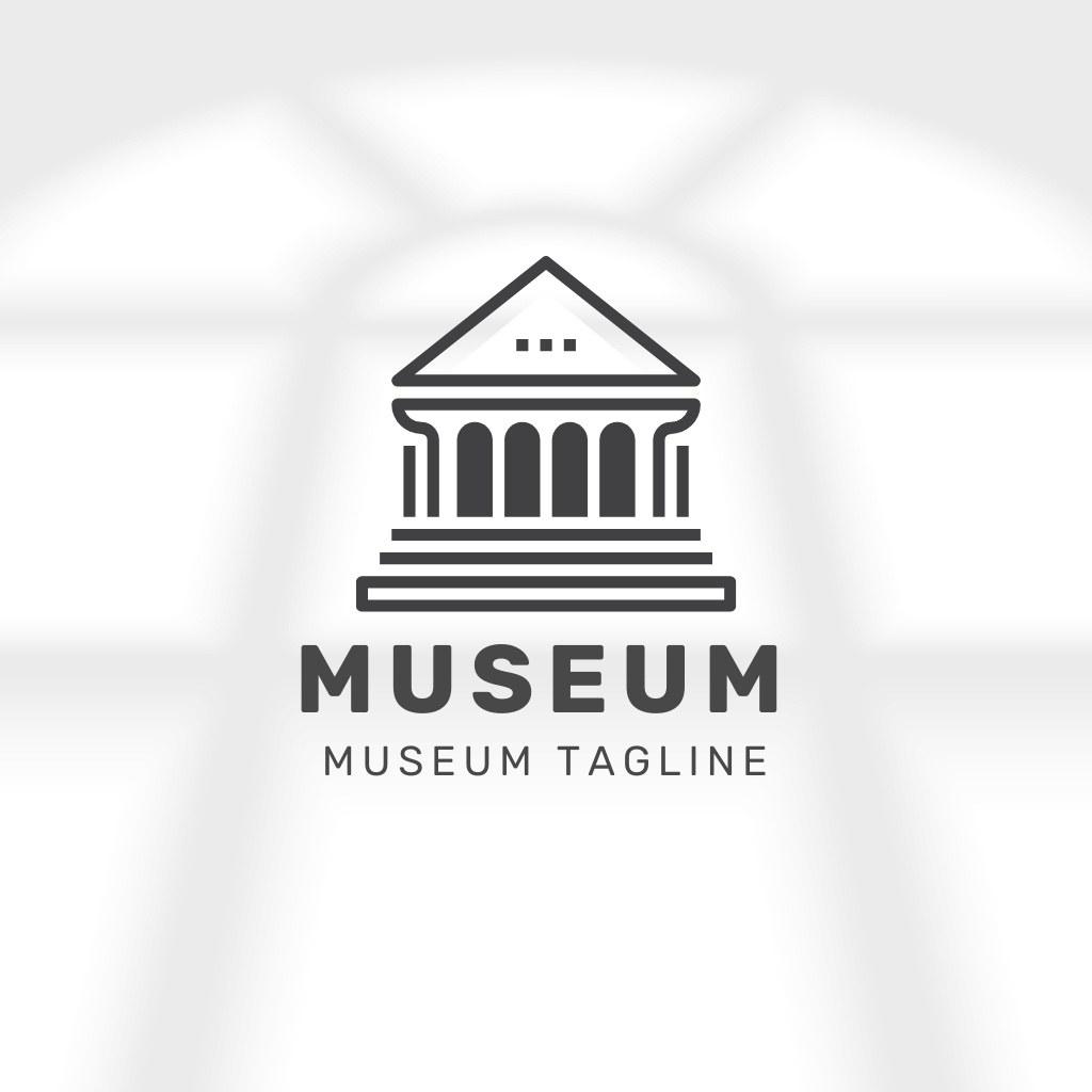 Museum minimalistic logo design Logo tervezősablon
