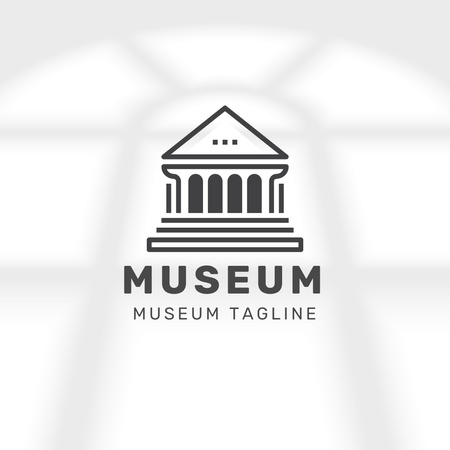 Múzeum minimalista logótervezés Logo tervezősablon