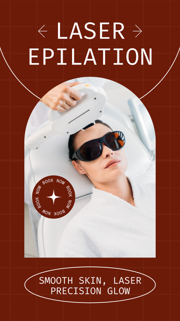 Offer of Laser Hair Removal Services on Maroon Instagram Storyデザインテンプレート