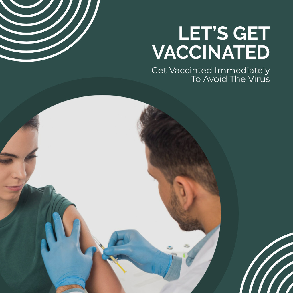 Plantilla de diseño de Virus Vaccination Motivation Instagram 
