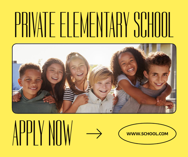 Designvorlage Private Elementary School Offer für Facebook