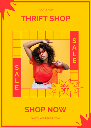 Thrift Shop -mainoksen asettelu valokuvalla Flayer Design Template