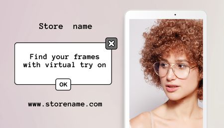 Advertising Online Women's Glasses Store Business Card US Design Template