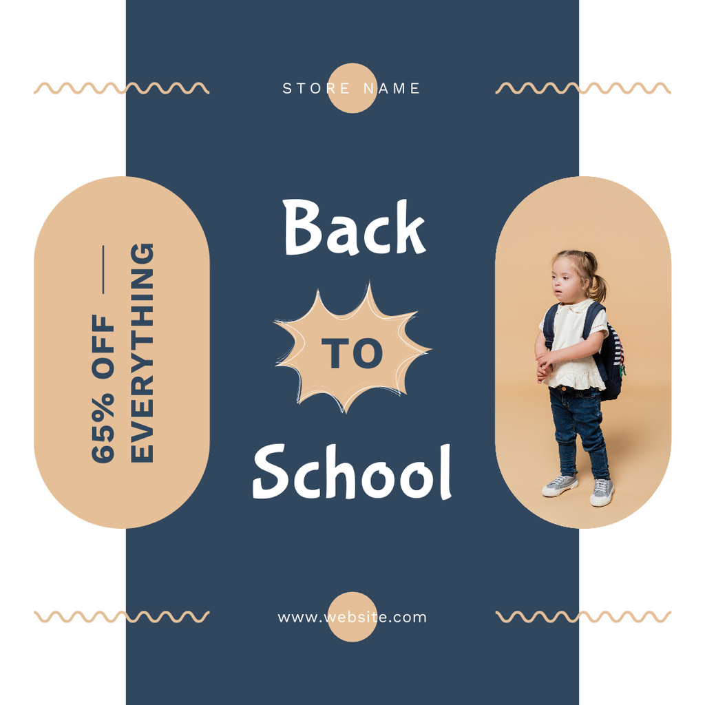 Discount Announcement on School Items with Special Child Instagram Design Template