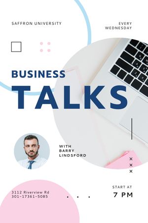 Business Talk Announcement with Confident Businessman Tumblr Modelo de Design