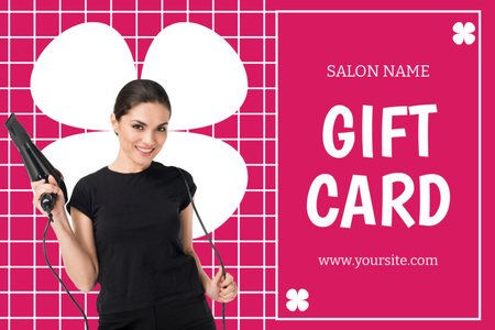 Designvorlage Schönheitssalon-Werbung mit professionellem Friseur für Gift Certificate