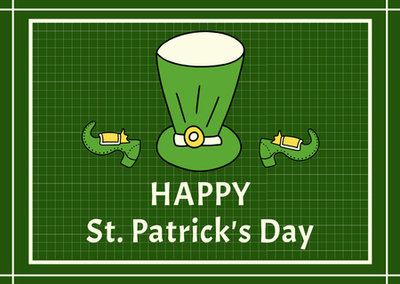 Pyhän Patrickin päivän juhlat vihreiden hattujen kanssa Card Design Template
