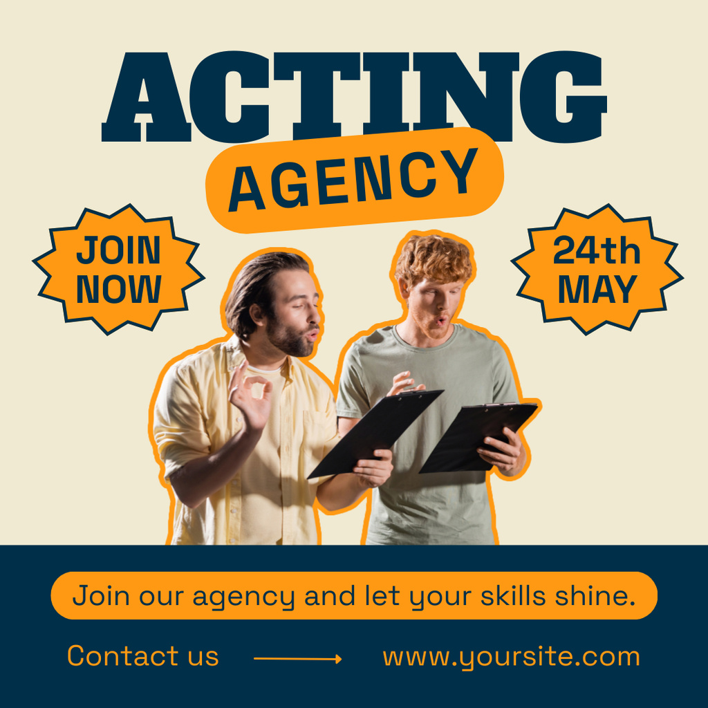 Shine on Stage with Actors Agency Instagram – шаблон для дизайну