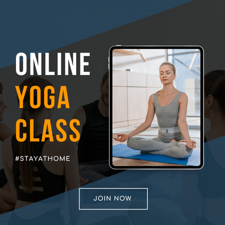 Online Yoga Class Announcement Instagram – шаблон для дизайна