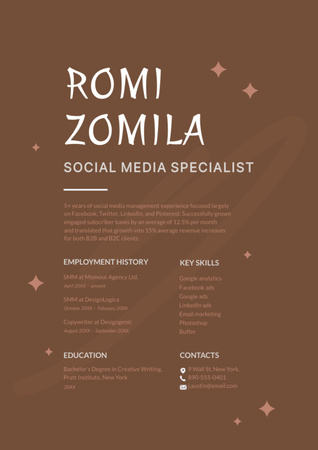 Platilla de diseño Resume of Candidate for Creative Job Resume