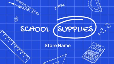 Back to School Special Offer with Stationery Sketches Label 3.5x2in Design Template