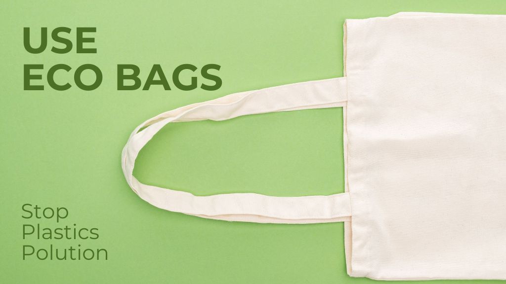 Reusable Cloth Bag instead of Plastic Bag  Title – шаблон для дизайну