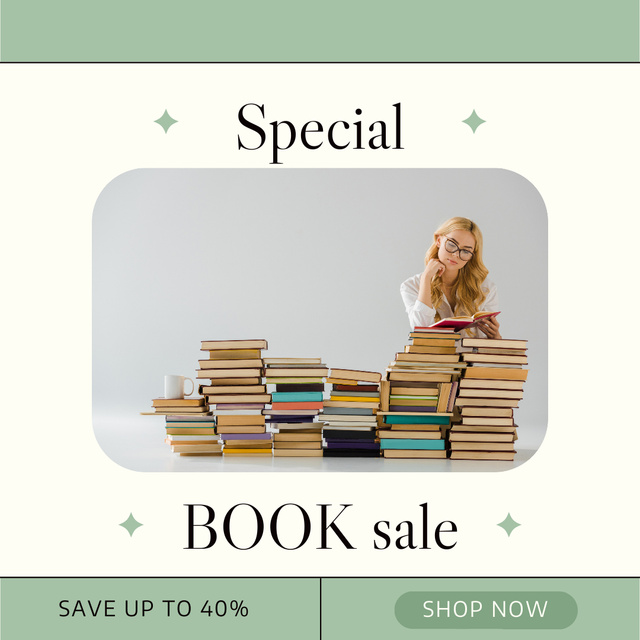 Sensational Books Sale Ad Instagram Modelo de Design