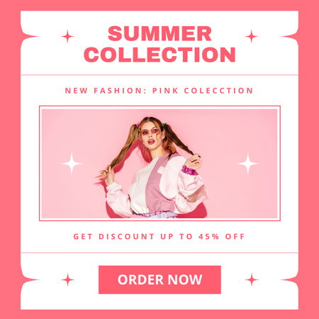 Ontwerpsjabloon van Instagram van Roze zomercollectie op bestelling