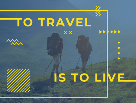 Hiking travel motivation with Hikers Postcard 4.2x5.5in Tasarım Şablonu