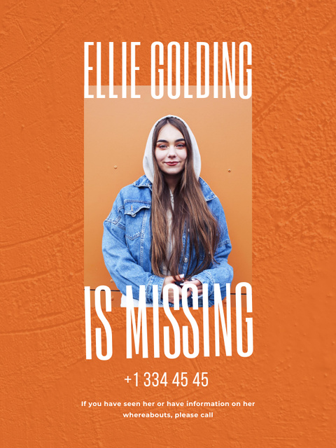 Request for Aid in the Search for Missing Young Woman Poster US Šablona návrhu