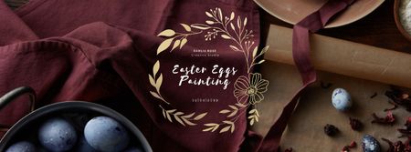 Coloring Easter eggs on kitchen Facebook Video cover – шаблон для дизайну