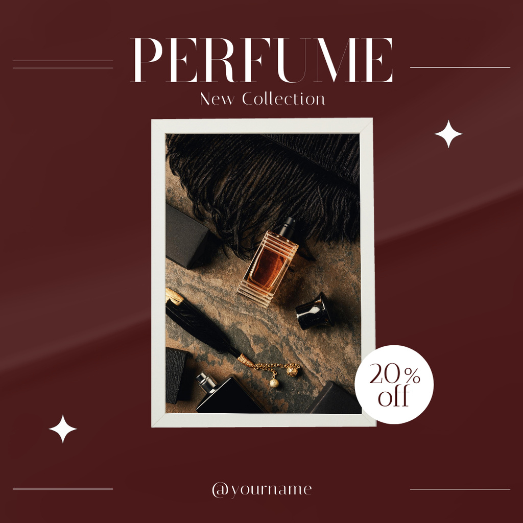 Ontwerpsjabloon van Instagram AD van Discount Offer on New Collection of Perfumes