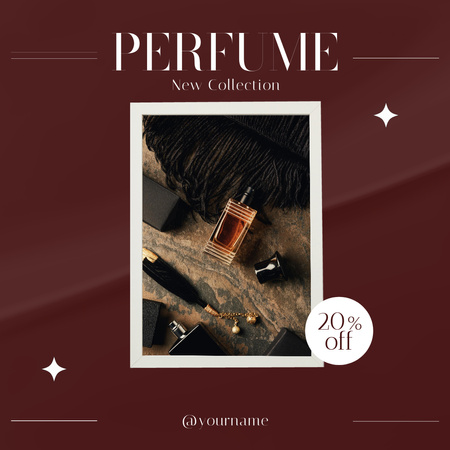 Designvorlage Discount Offer on New Collection of Perfumes für Instagram AD