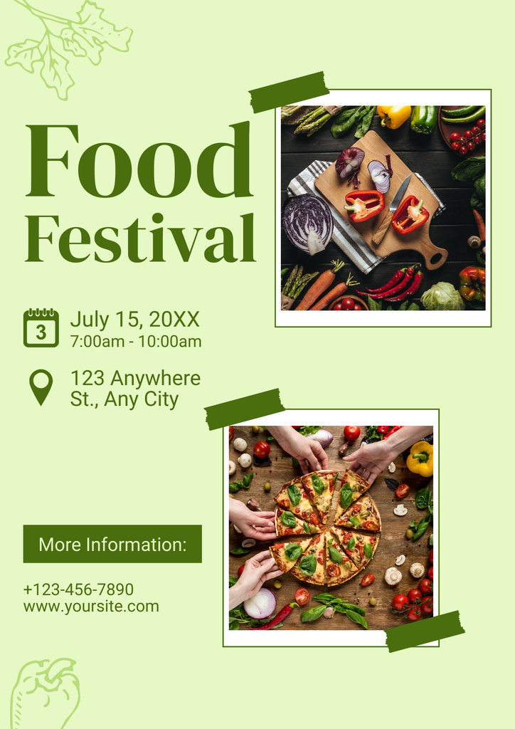 Food Festival Announcement Poster Πρότυπο σχεδίασης