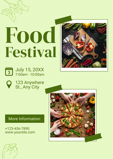 Food Festival Announcement Poster tervezősablon