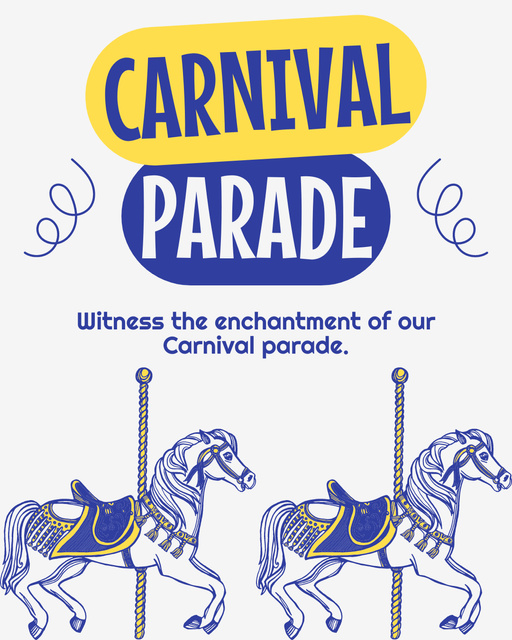 Enchanting Carnival Parade With Carousel Instagram Post Vertical Modelo de Design