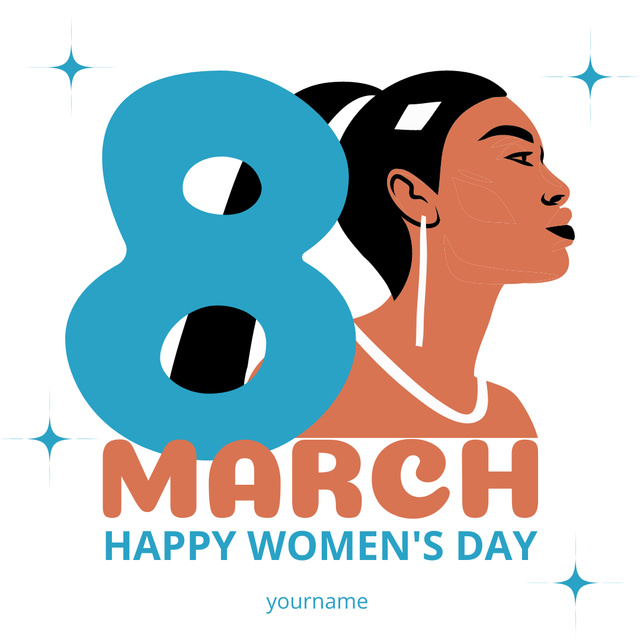 Women's Day Celebration with Illustration of Beautiful Woman Instagram – шаблон для дизайну