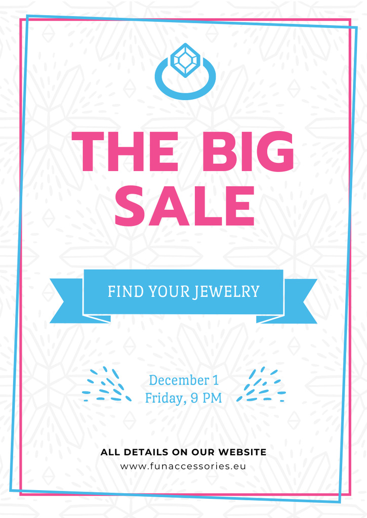 Jewelry big Sale Advertisement Poster A3デザインテンプレート