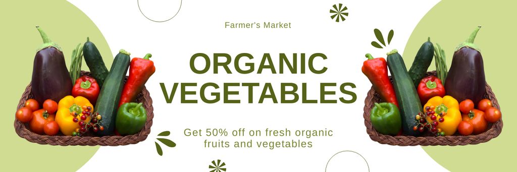 Organic Vegetables for Sale Twitter Šablona návrhu