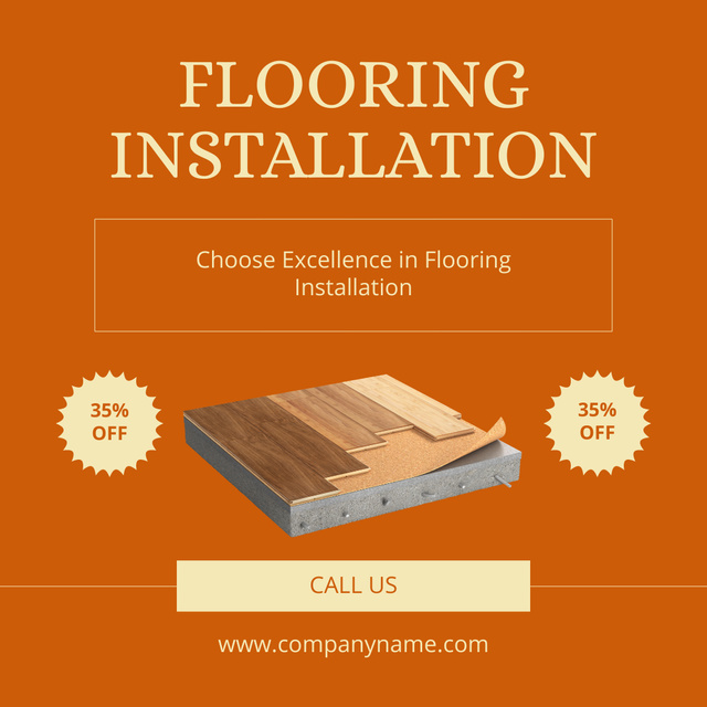 Designvorlage Flooring Installation Services with Discount Ad für Instagram AD