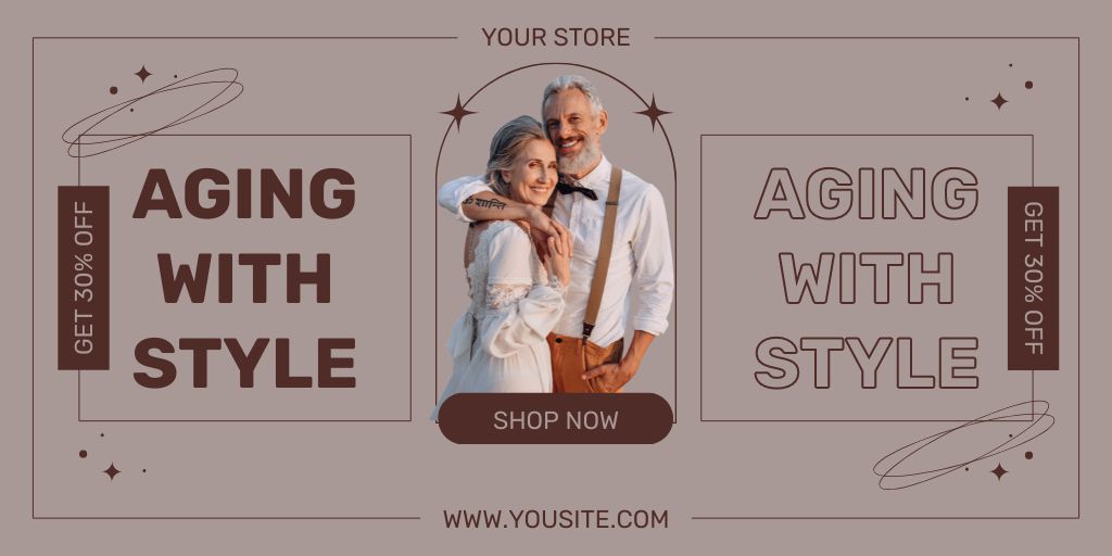 Clothes For Elderly With Discount Twitter – шаблон для дизайна