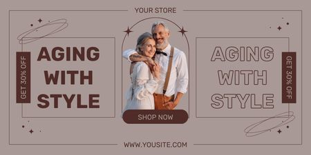 Clothes For Elderly With Discount Twitter Design Template