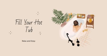 Woman relaxing in Warm Bath Facebook AD Design Template