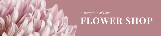 Flower Shop Ad with Pink Flowers Ebay Store Billboard Tasarım Şablonu