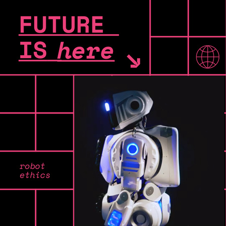 Modern Futuristic Robot Animated Post Šablona návrhu