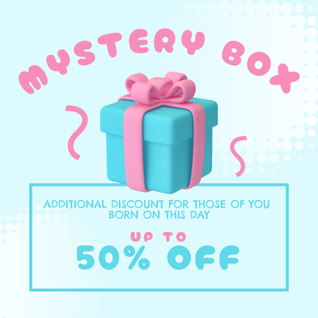 Mystery Box Birthday Discount Instagram Design Template
