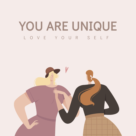 Inspirational and Motivational Phrase about Self Love Instagram Design Template