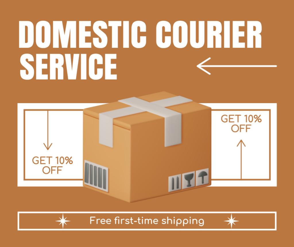Domestic Courier Services for Box Parcels Facebook Šablona návrhu