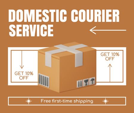 Domestic Courier Services for Box Parcels Facebook Design Template