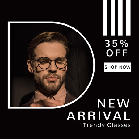 New Arrival Of Trendy Glasses Instagram Design Template