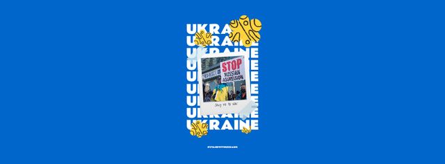 Stop Russian Aggression against Ukraine Facebook cover Design Template