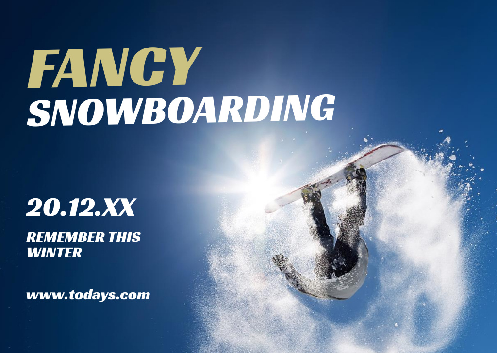 Plantilla de diseño de Competitive Snowboard Event Announcement In Winter Flyer A6 Horizontal 