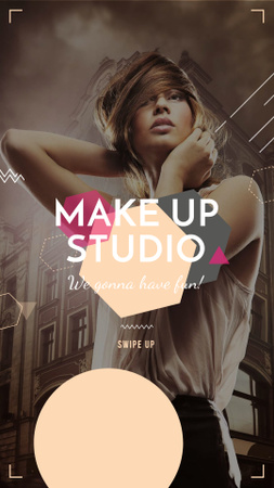 Beauty Studio promotion with Attractive Woman Instagram Storyデザインテンプレート